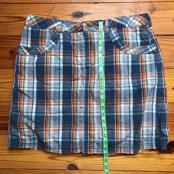 French Cuff Blue Orange Plaid Skort, EUC, 16W - Picture 6 of 11